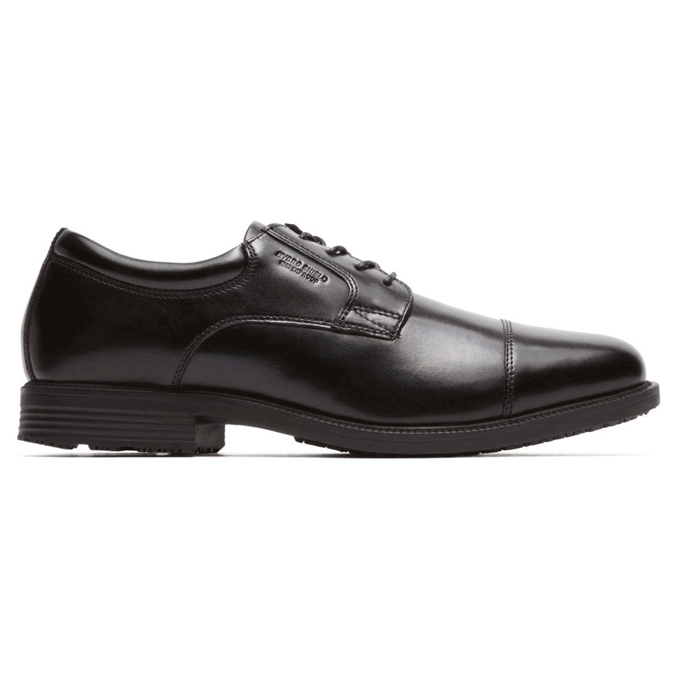 Rockport Dress Shoes For Mens Black - Essential Details Waterproof Cap Toe - GS8715903